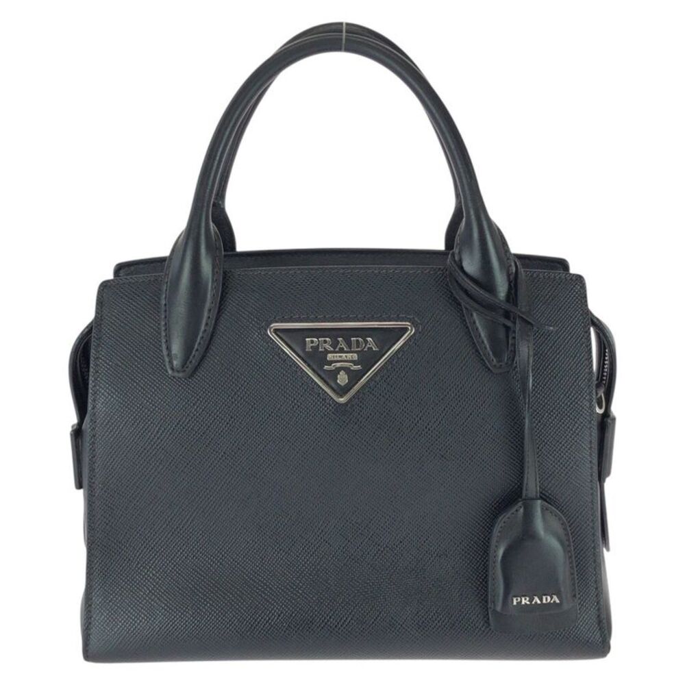 Prada Saffiano Triangle Logo Tote